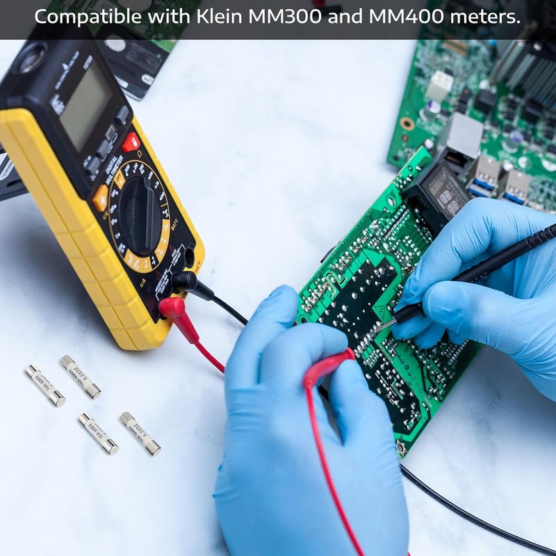 Kingdder 10 Pieces Ff10a 600v Multimeter Fuses Dc Dmm Fast Blow Action 10 Amp Ceramic Fuses Brass Made for Dc Dmms 6.3 x 32 mm - Image 5